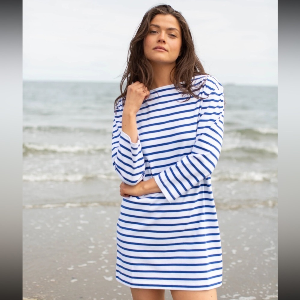 🆕 MAREA Mariner Dress - Coastal Cotton Striped Dress NWT